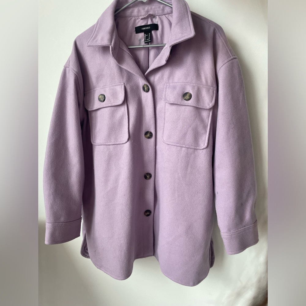 Forever 21 Lilac Button-Front Utility Shacket
